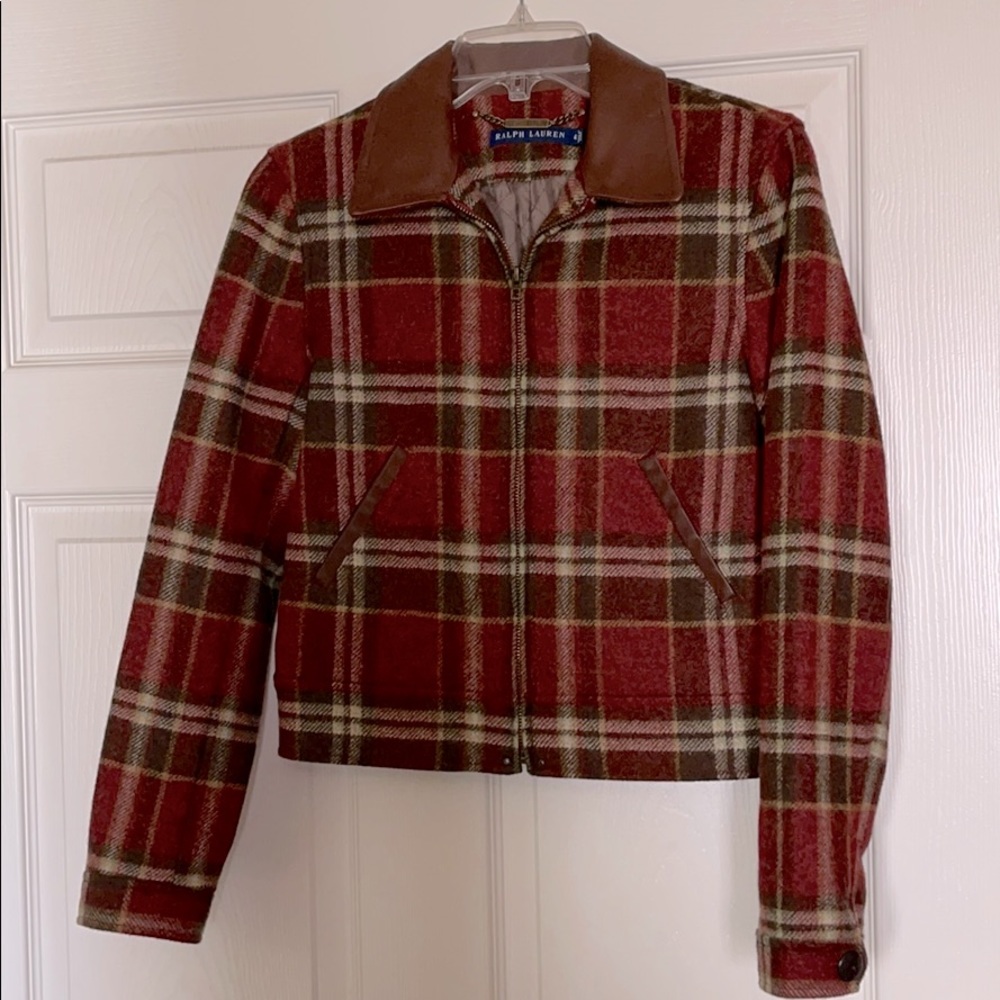 Ralph Lauren Blue Label 100% Wool Bomber Jacket 4